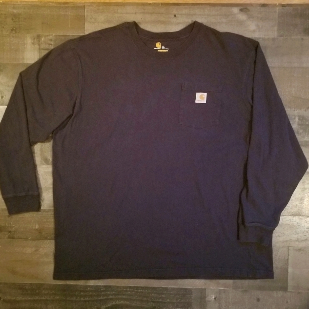 Carhartt K126 Dark Navy Workwear LS Heavyweight Tee